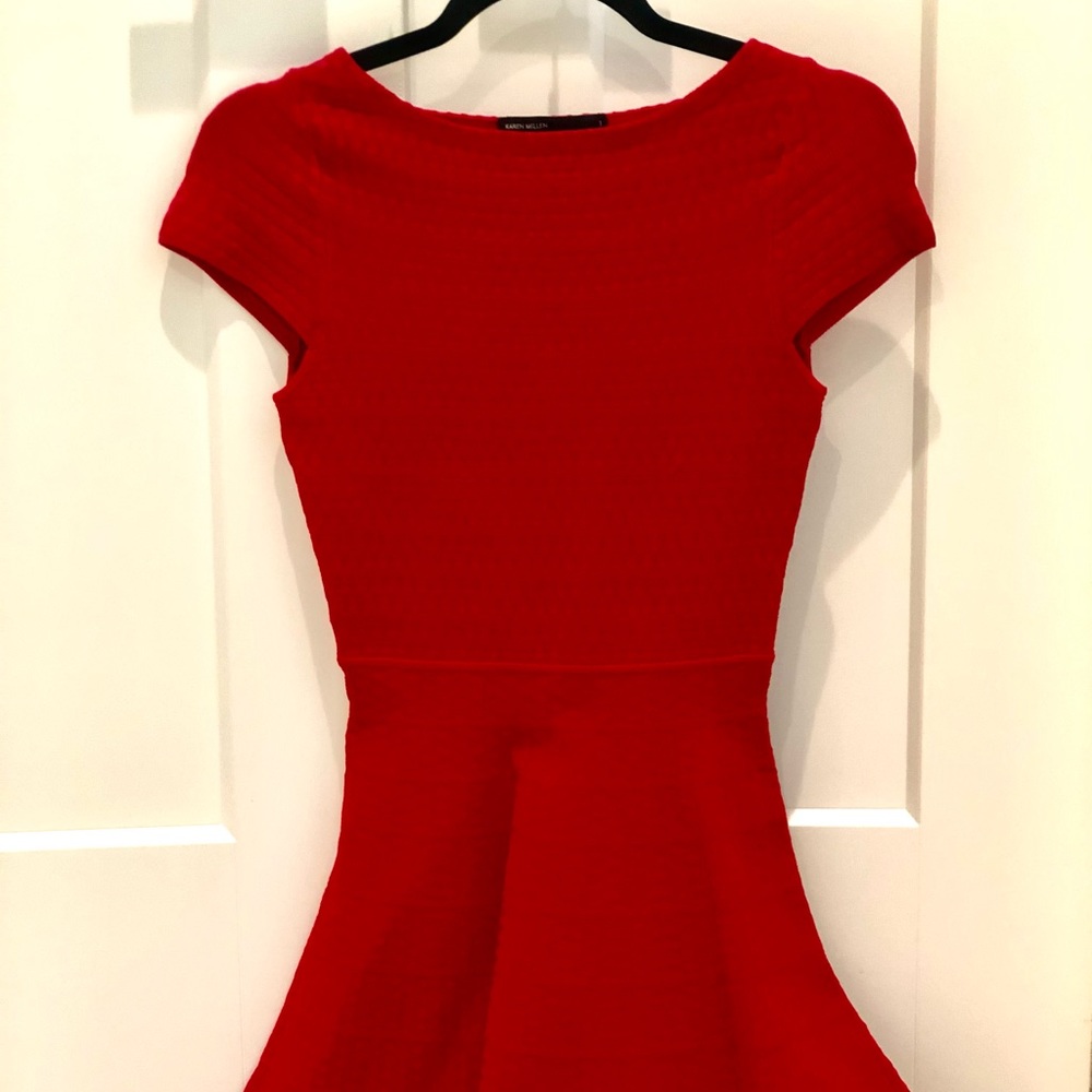 Karen Millen Red Jacquard Dress (size US 0)